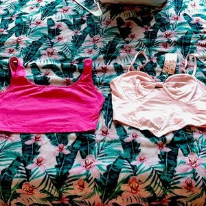 I am These pink cute tops, they are from SHEIN. They are both medium sized